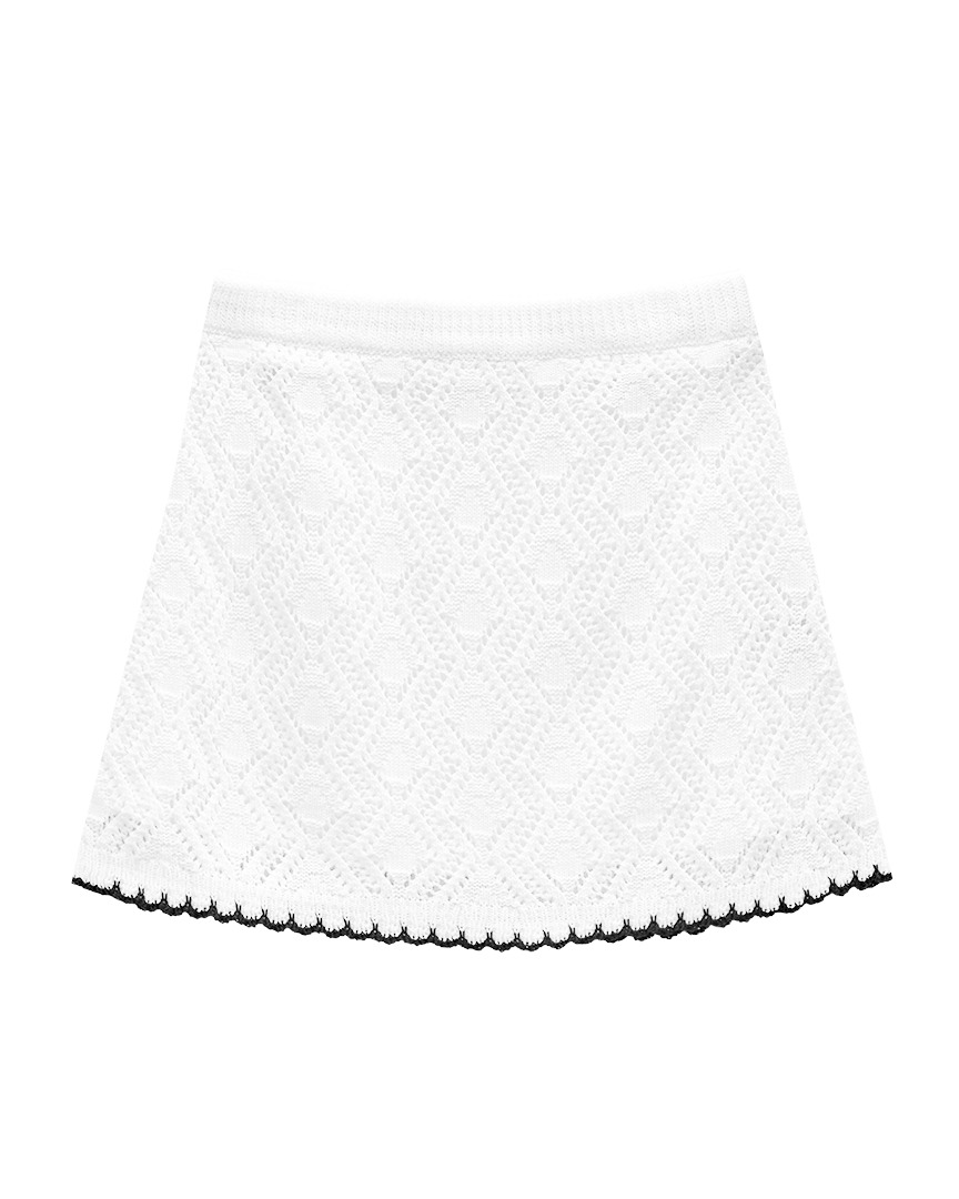 Váy golf nữ Pelt dáng chữ A họa tiết ren trắng viền đen tinh tế