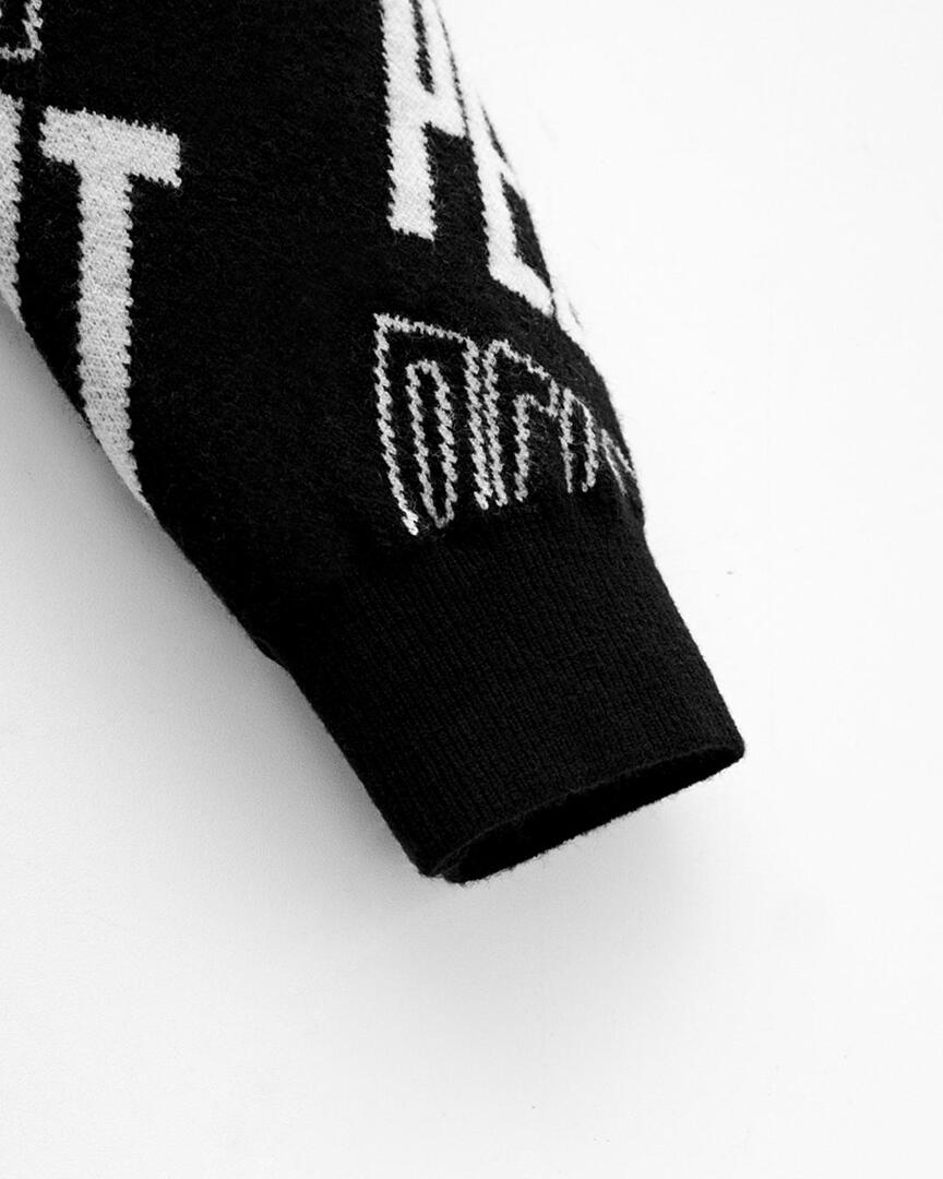Áo knit golf nữ họa tiết logo Pelt màu đen — ảnh 4