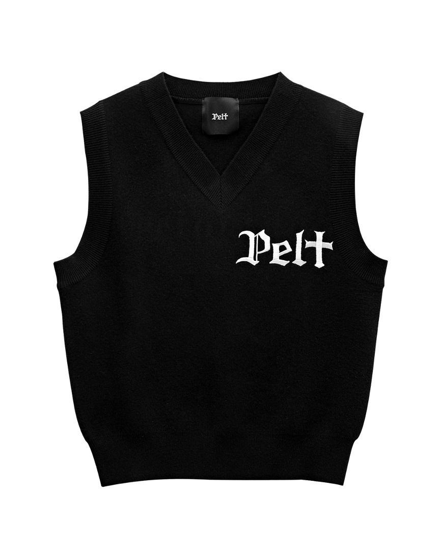 Áo vest golf nữ cổ tim màu đen — Pelt | Seoul Golf Fashion