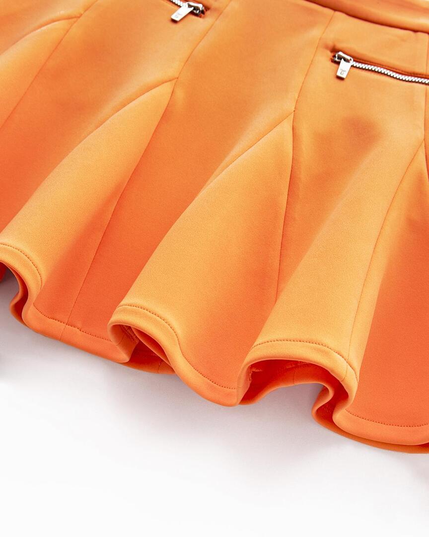 Chân váy golf nữ xòe màu cam — ảnh 5
