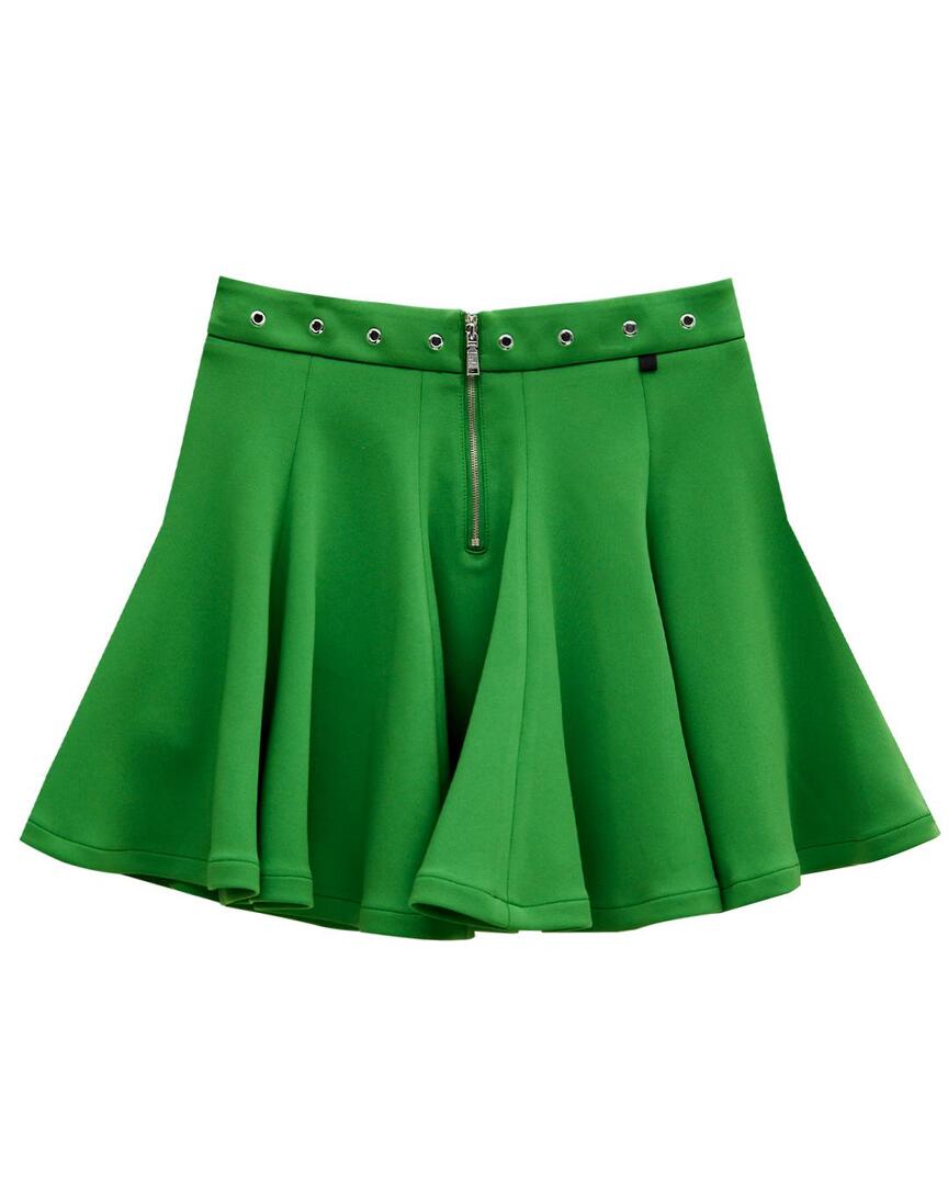 Chân váy golf nữ xếp ly phối đính cườm xanh lá — ảnh 2