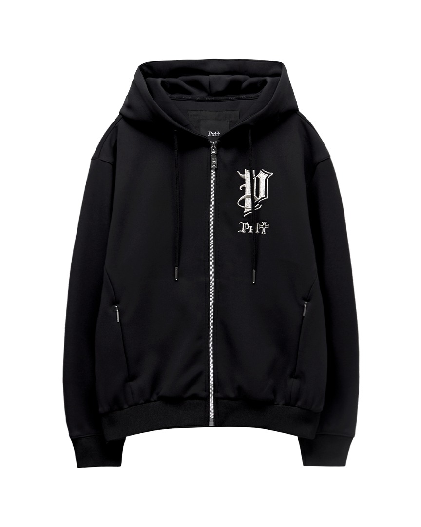Áo khoác golf nữ dáng bomber có nón màu đen — Pelt | Seoul Golf Fashion