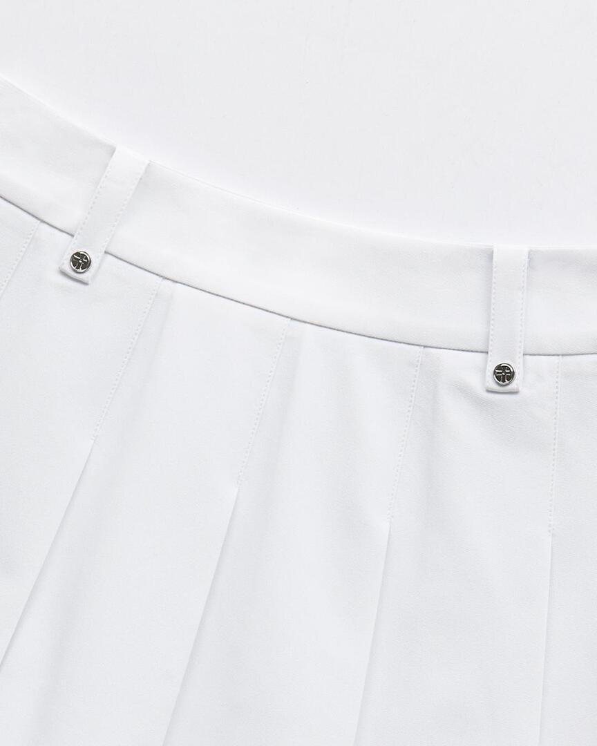Chân váy golf nữ xếp ly viền chữ đen màu trắng — ảnh 3