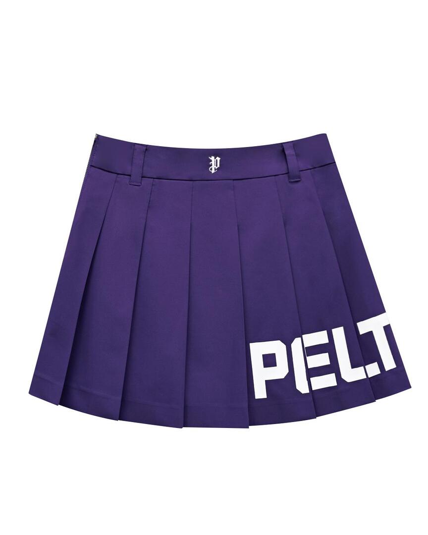Chân váy golf nữ xếp li chữ logo Pelt tím — ảnh 2