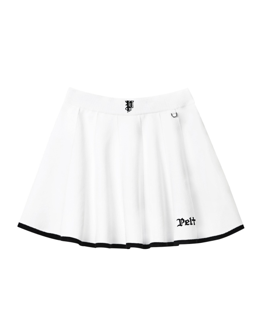 Váy golf nữ xếp li dáng A trắng viền đen — Pelt | Seoul Golf Fashion