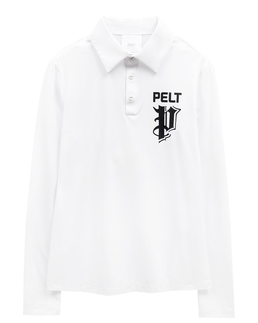 Áo sơ mi golf nữ cổ bẻ tay dài màu trắng — Pelt | Seoul Golf Fashion