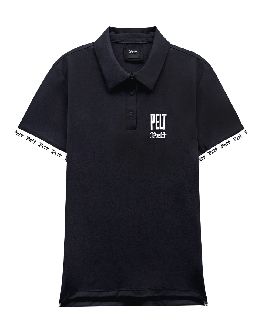 Áo sơ mi golf nữ cổ bẻ tay ngắn màu xám đậm — Pelt | Seoul Golf Fashion