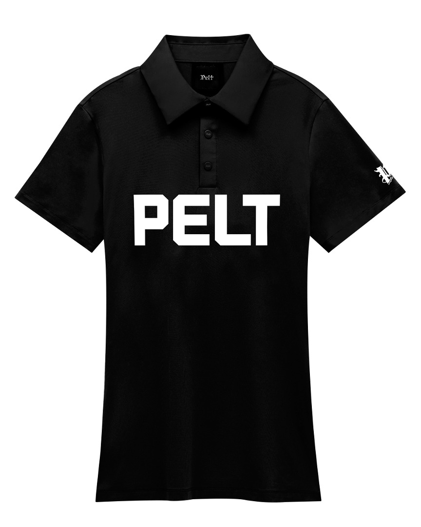 Áo sơ mi golf nữ cổ bẻ tay ngắn màu đen — Pelt | Seoul Golf Fashion