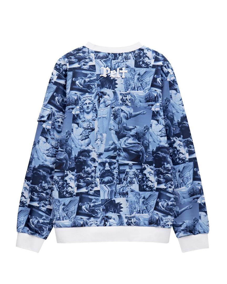 Áo golf nữ tay dài họa tiết tượng xanh navy — ảnh 2