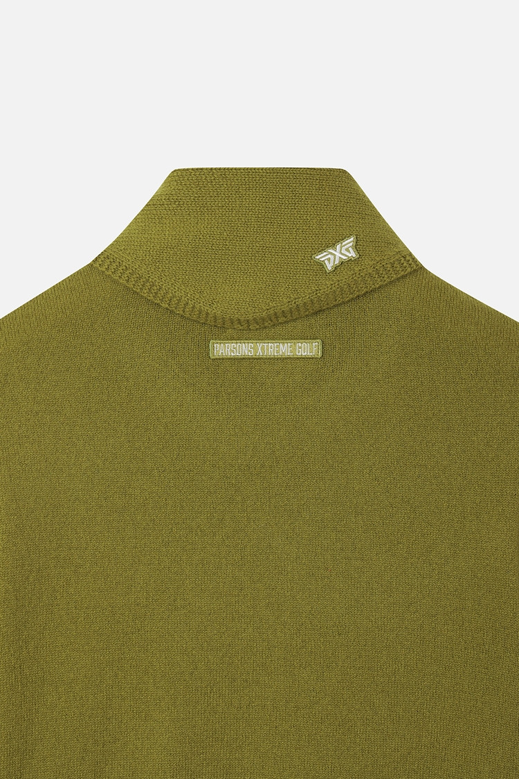 Áo knit golf nữ tay dài cổ khăn xanh lá — ảnh 6