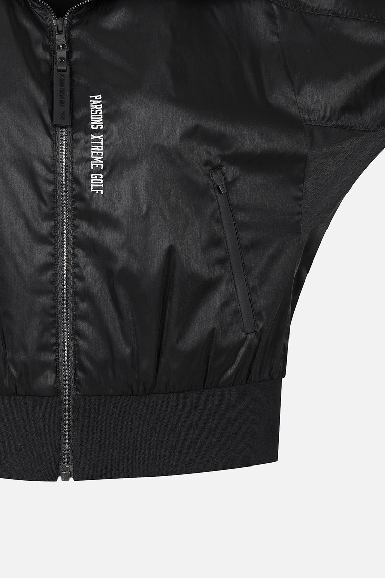 Áo khoác jumper golf nữ cổ đứng màu đen — ảnh 4