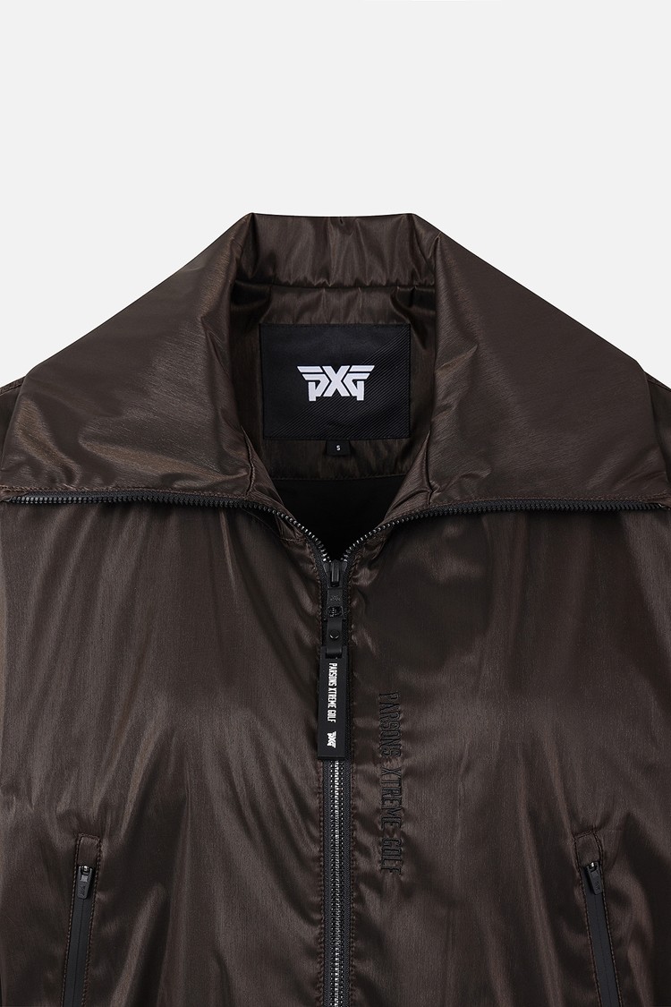 Áo khoác golf nữ cổ bẻ tay dài màu nâu — ảnh 3