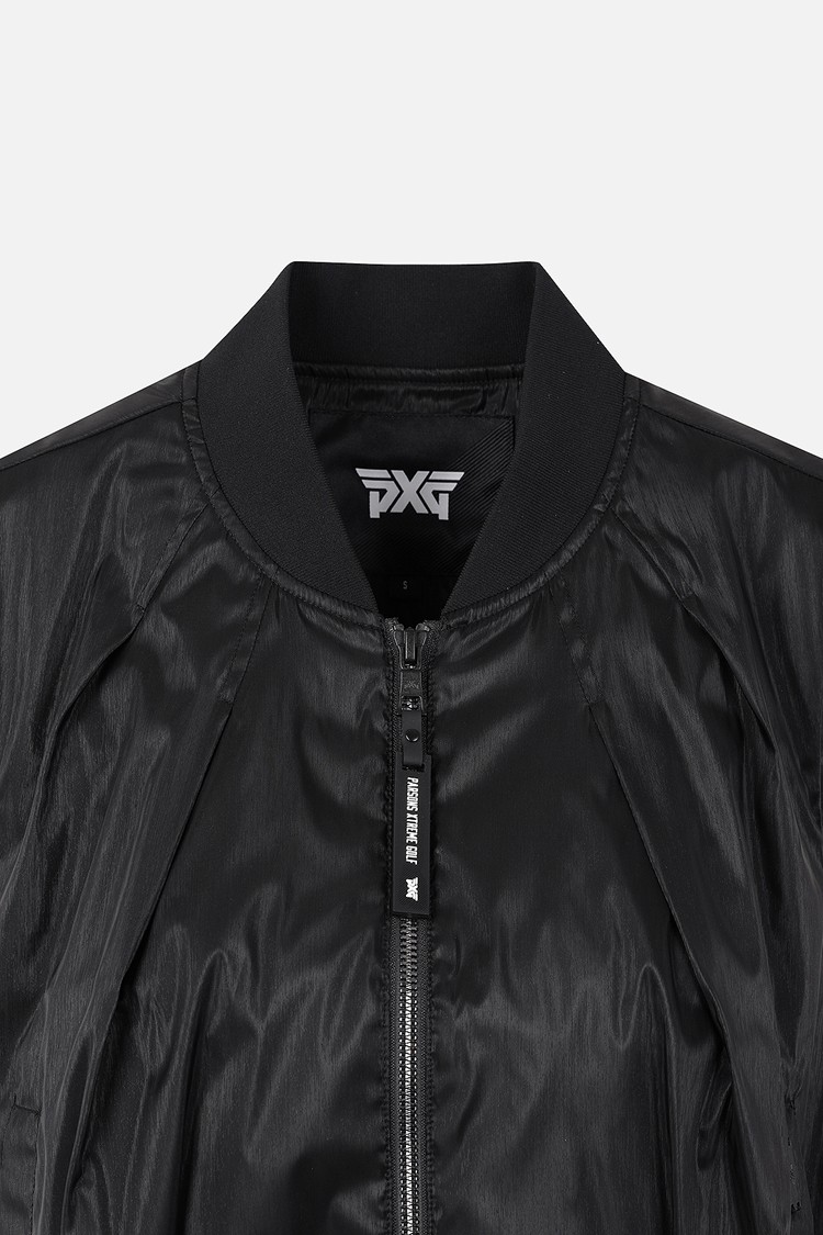 Áo vest golf nữ đen dạng bomber không tay — ảnh 3