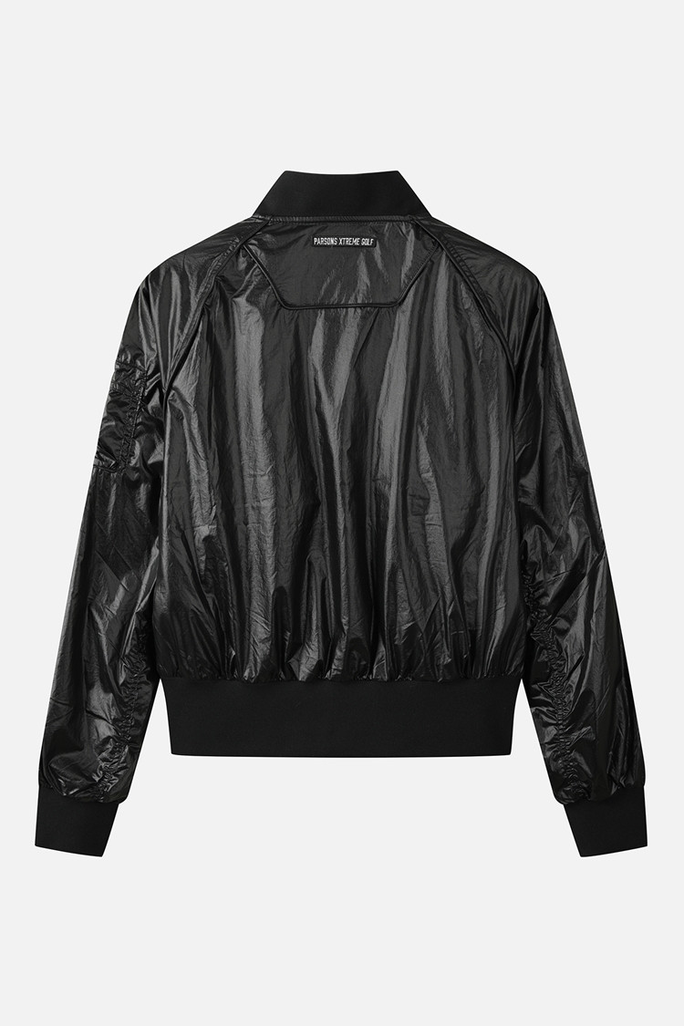 Áo khoác golf nữ dáng bomber màu đen — ảnh 2