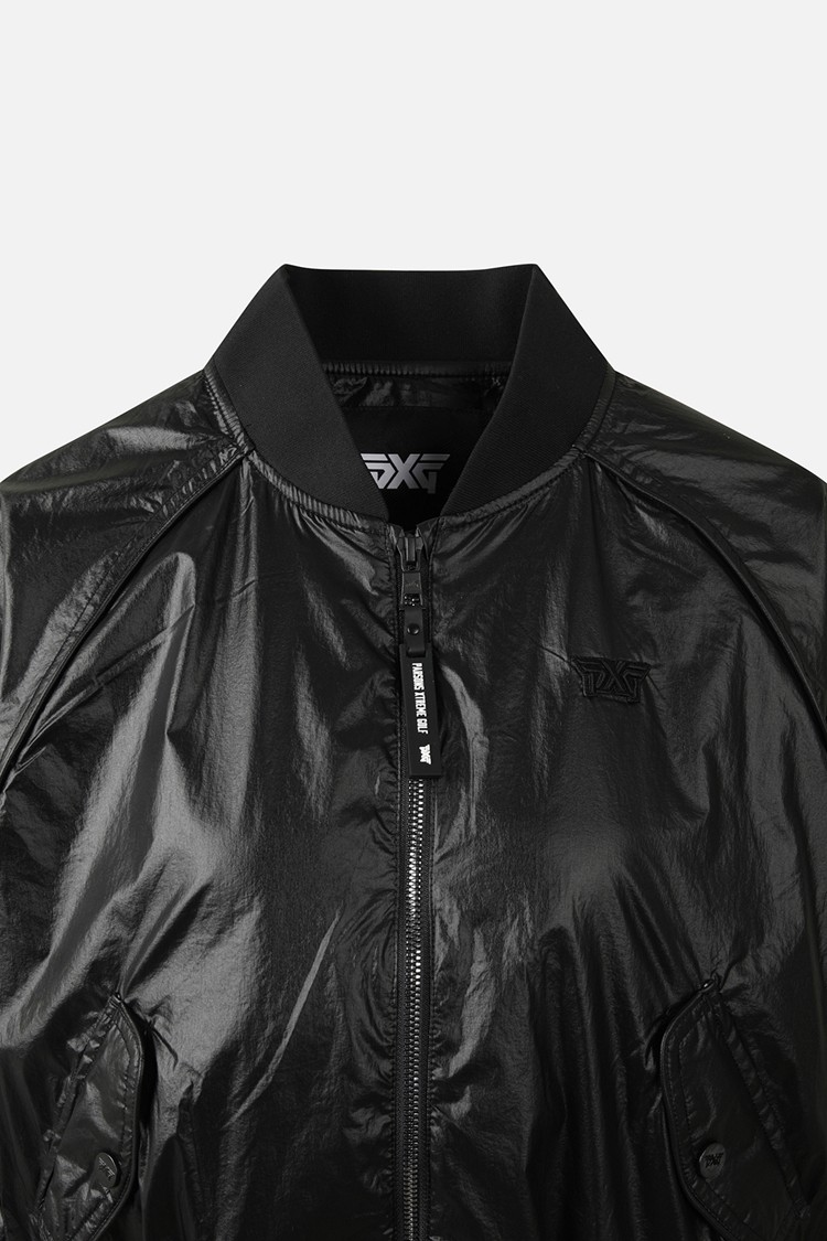 Áo khoác golf nữ dáng bomber màu đen — ảnh 3