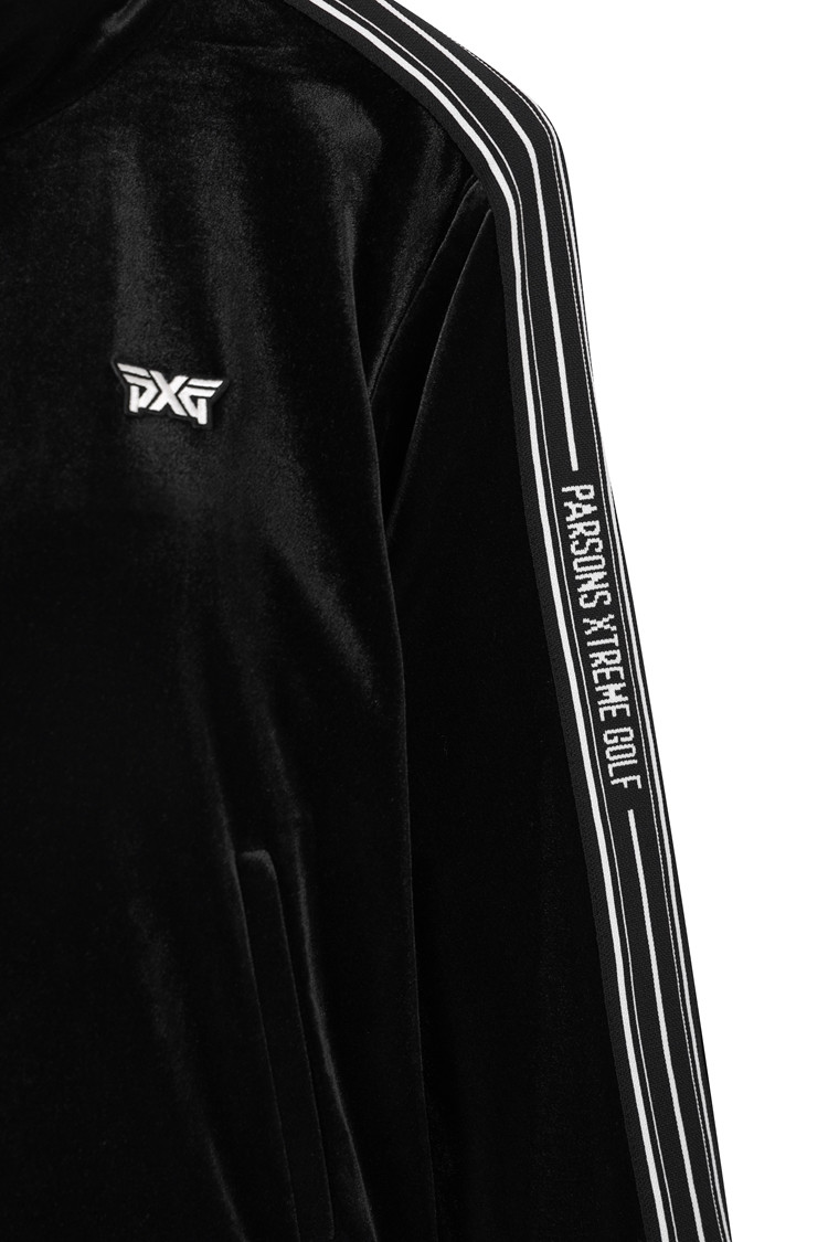 Áo khoác golf nữ dáng bomber màu đen phối sọc trắng — ảnh 4