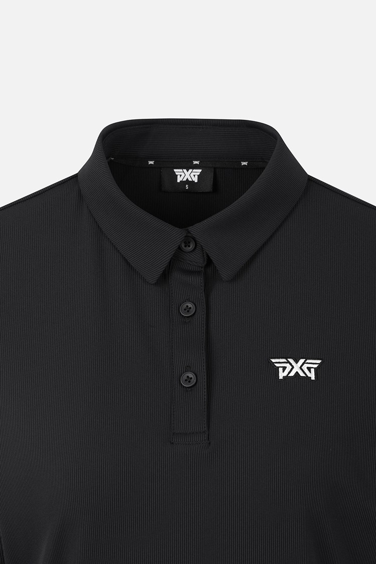 Áo sơ mi golf nữ dài tay màu đen — ảnh 3