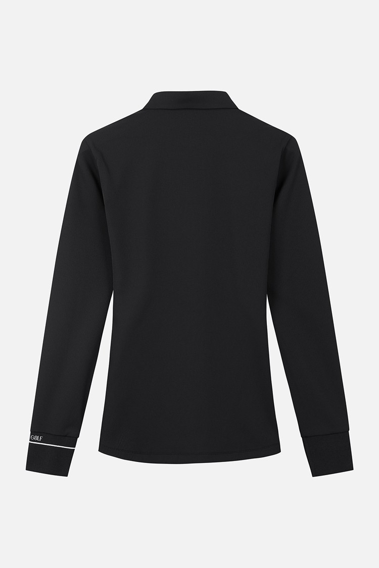 Áo sơ mi golf nữ dài tay màu đen — ảnh 2