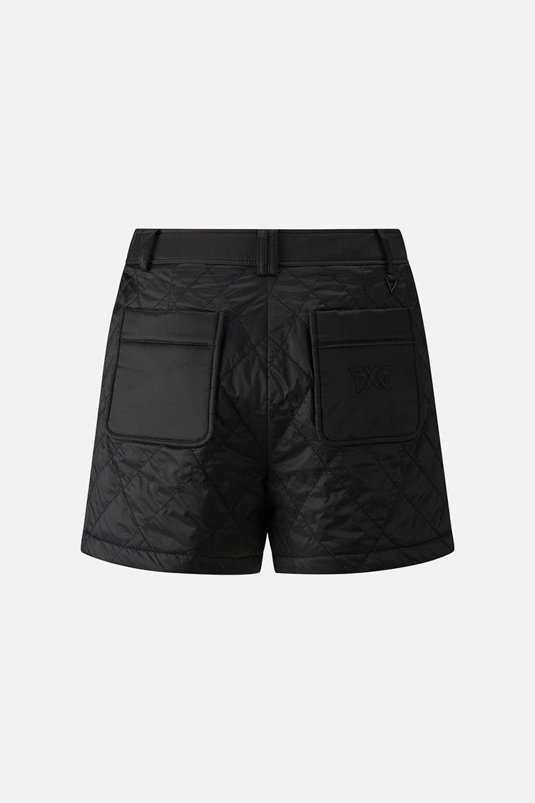 Quần golf nữ dáng shorts họa tiết chần bông màu đen — ảnh 2