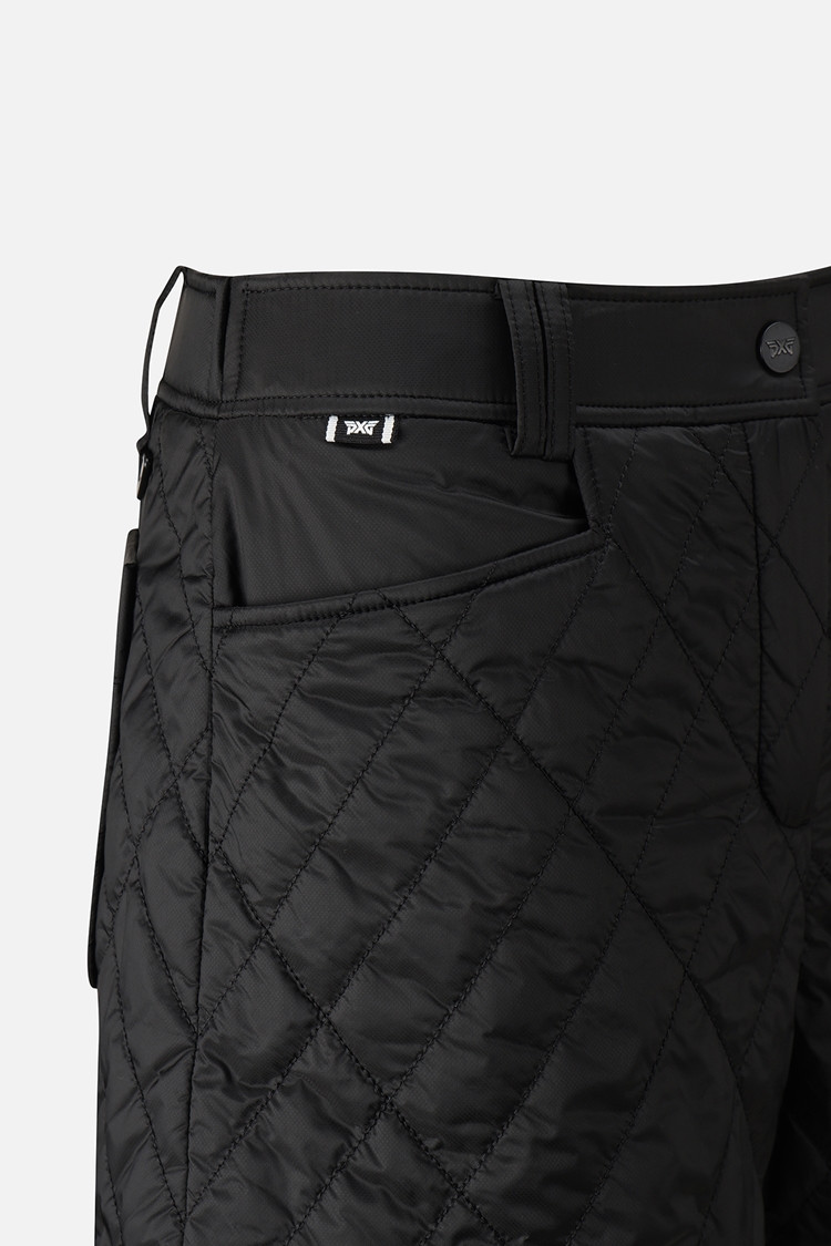 Quần golf nữ dáng shorts họa tiết chần bông màu đen — ảnh 4