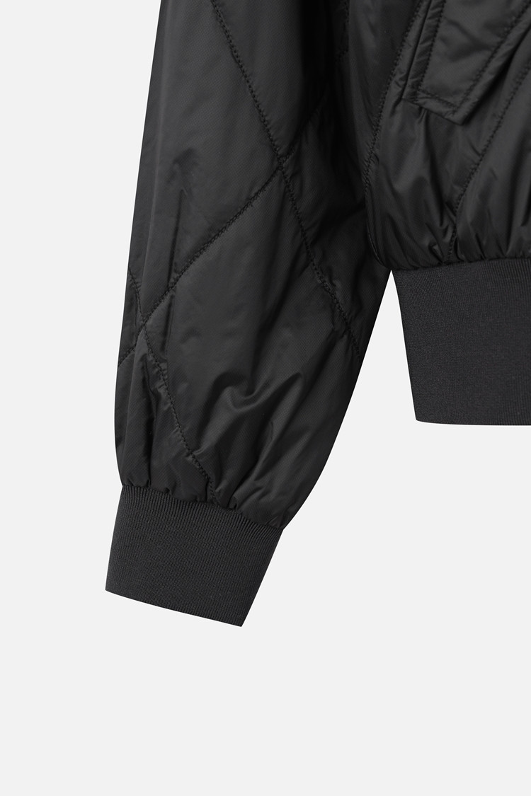 Áo khoác golf nữ dáng bomber có mũ màu đen — ảnh 4