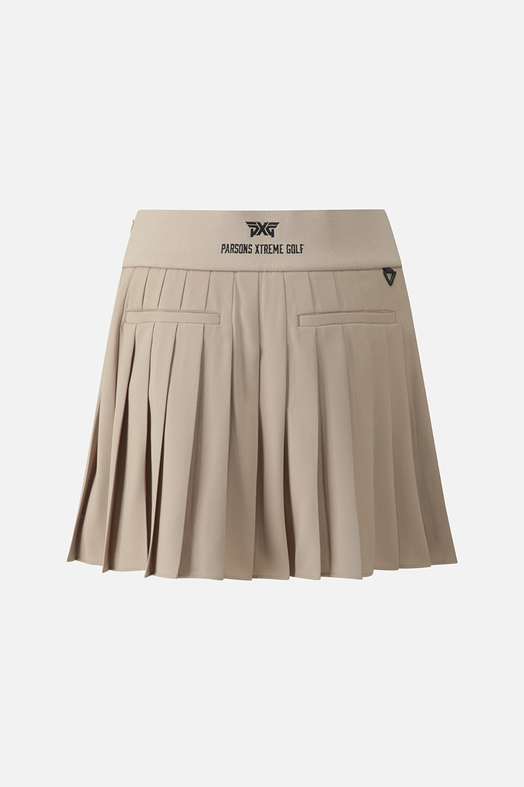 Chân váy golf nữ xếp ly màu be — ảnh 2