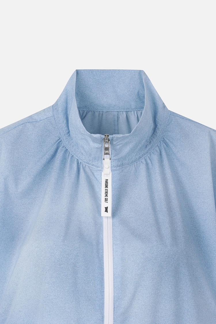 Áo khoác jumper golf nữ tay ngắn cổ cao xanh dương — ảnh 3