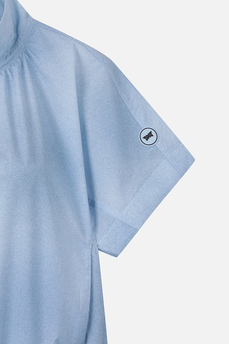 Áo khoác jumper golf nữ tay ngắn cổ cao xanh dương — ảnh 4