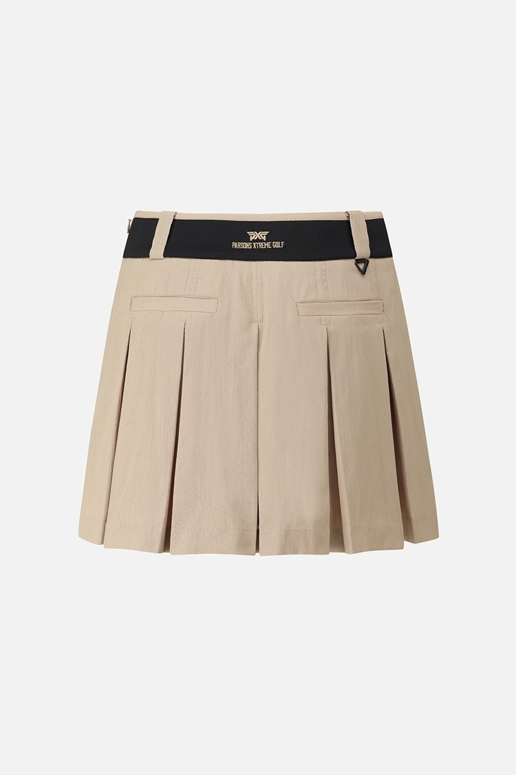Chân váy golf nữ xếp li màu be — ảnh 2