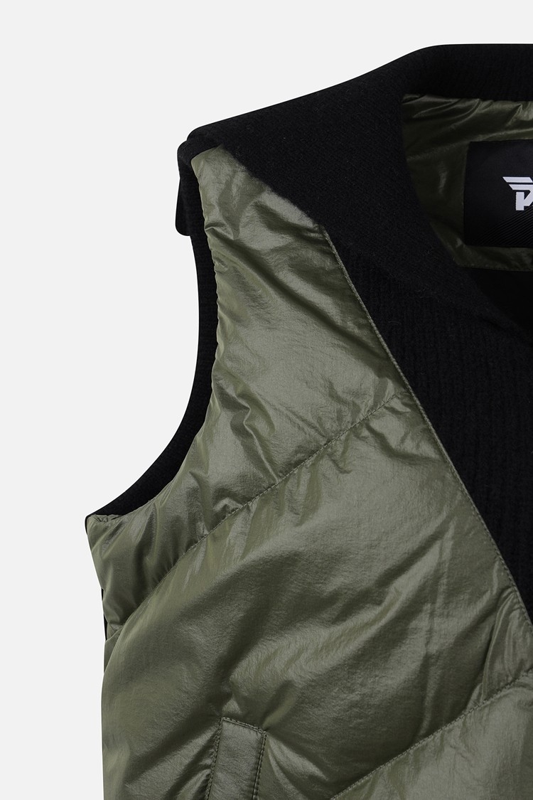 Áo vest golf nữ không tay màu kaki phối viền đen — ảnh 4