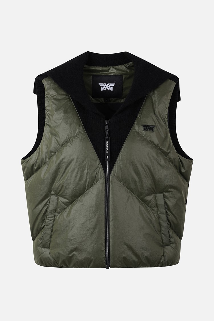 Áo vest golf nữ không tay màu kaki phối viền đen — PXG | Seoul Golf Fashion