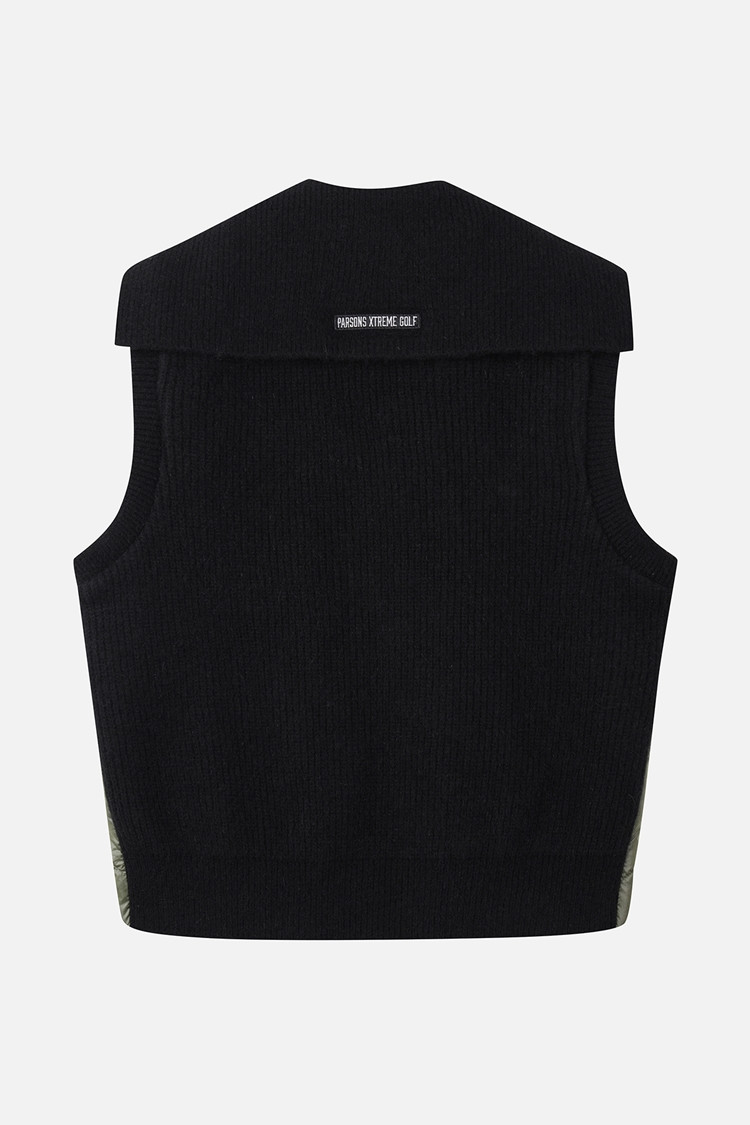 Áo vest golf nữ không tay màu kaki phối viền đen — ảnh 2