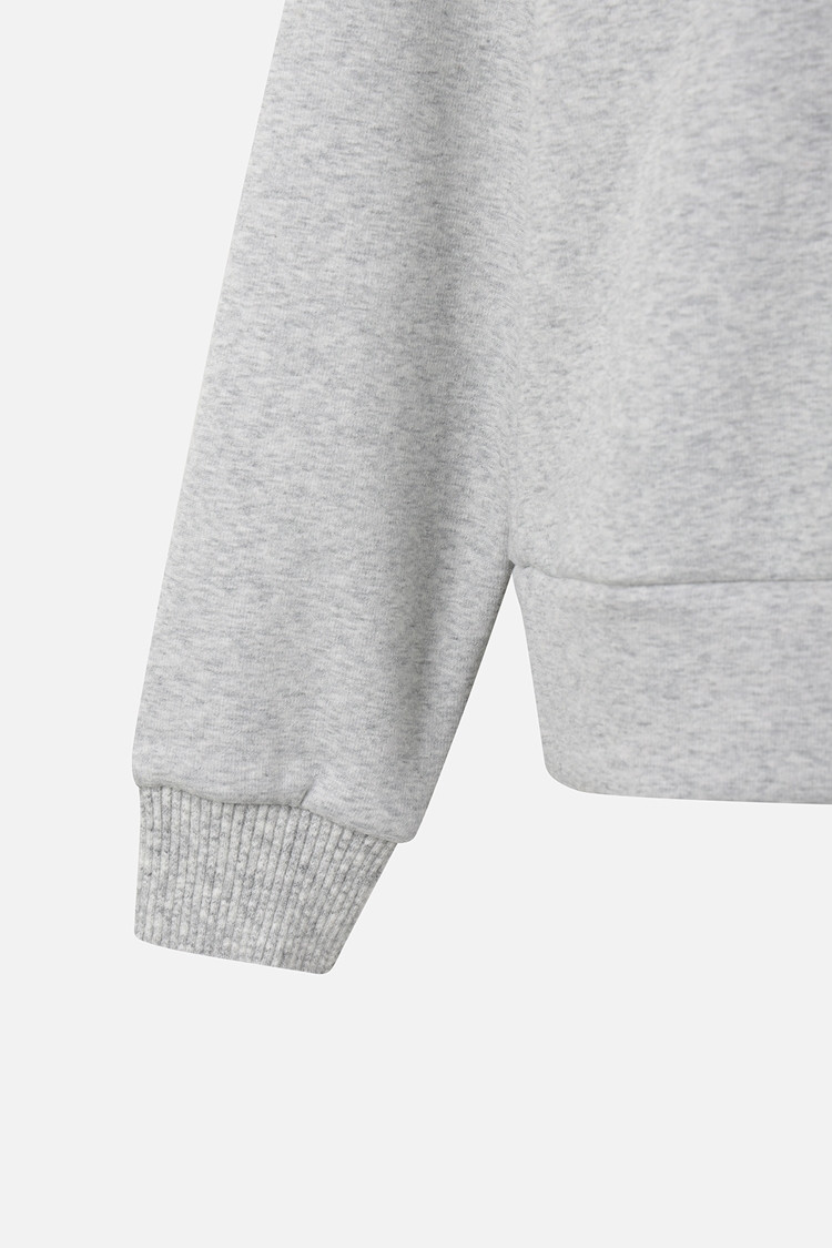 Áo knit golf nữ cổ cao tay dài màu xám — ảnh 4