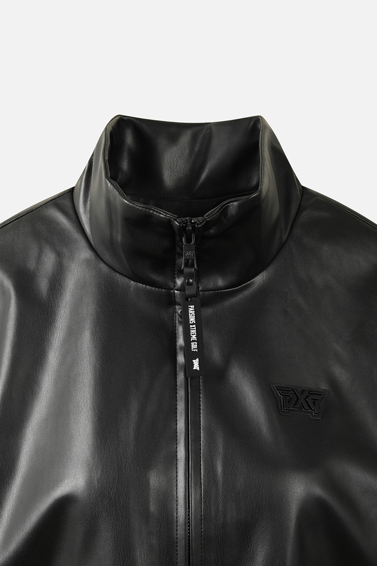 Áo khoác golf nữ dáng bomber cổ cao màu đen — ảnh 3