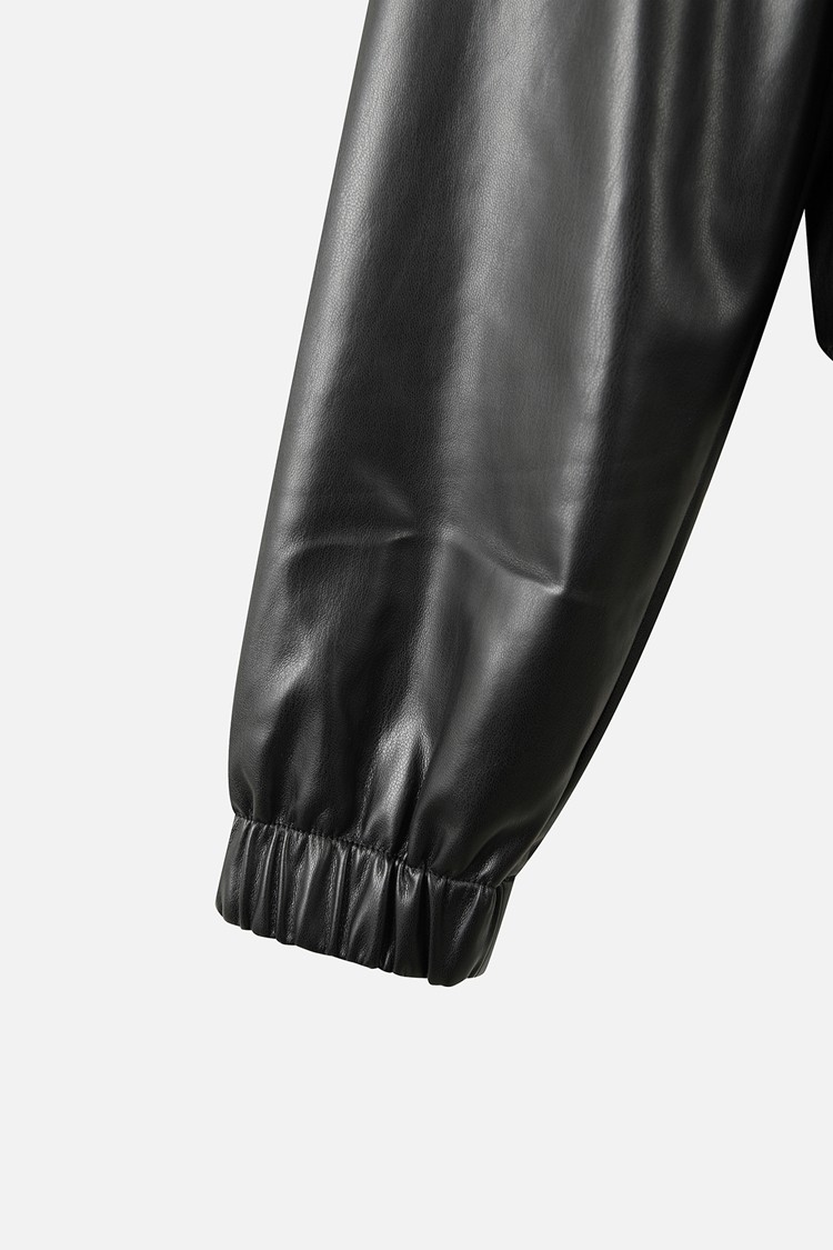 Áo khoác golf nữ dáng bomber cổ cao màu đen — ảnh 4