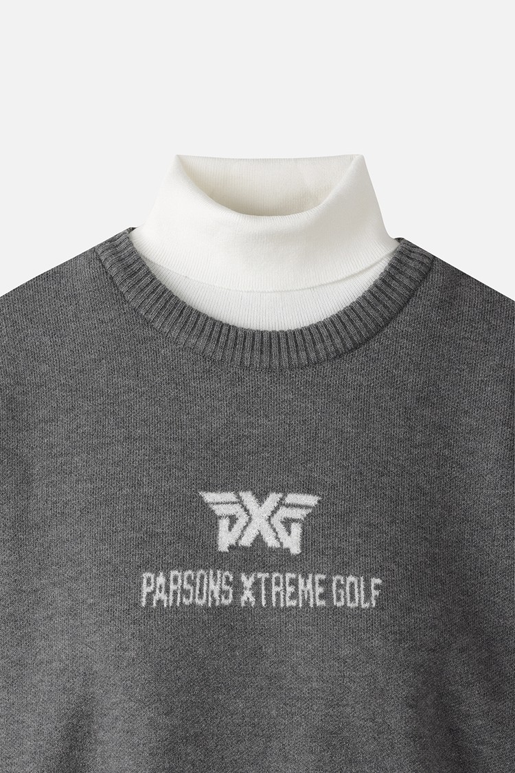 Áo knit golf nữ dáng suông màu xám — ảnh 3