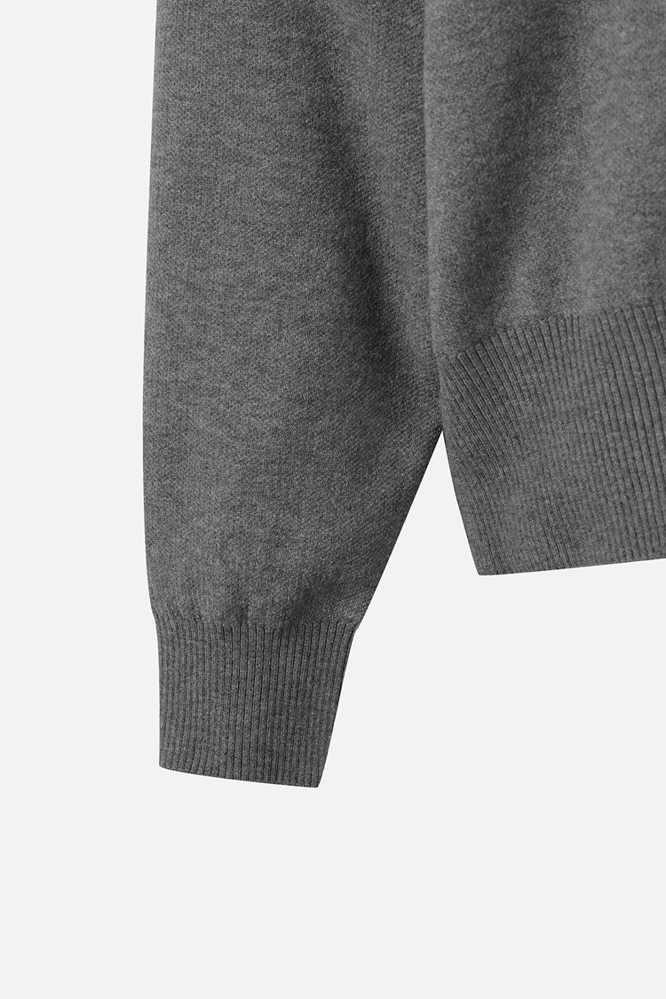 Áo knit golf nữ dáng suông màu xám — ảnh 4