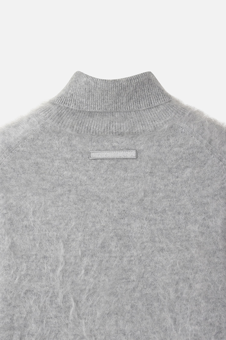 Áo knit golf nữ cổ lọ tay dài màu xám — ảnh 6