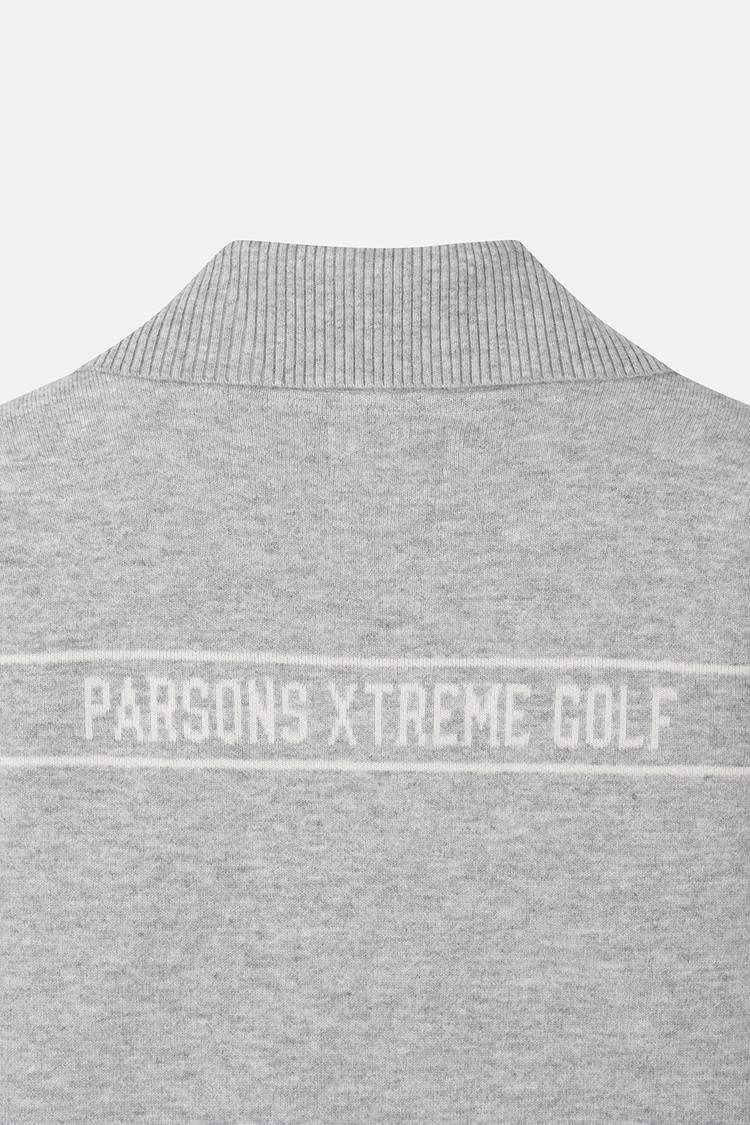 Áo knit golf nữ phối khóa kéo màu xám — ảnh 6