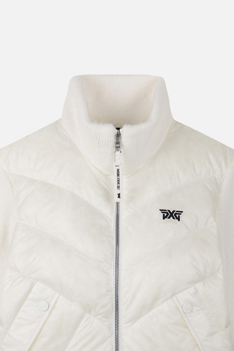 Áo khoác golf nữ dáng bomber màu trắng — ảnh 3