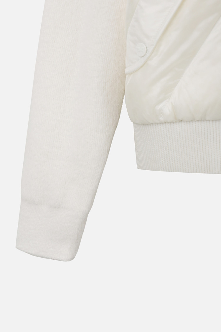 Áo khoác golf nữ dáng bomber màu trắng — ảnh 4