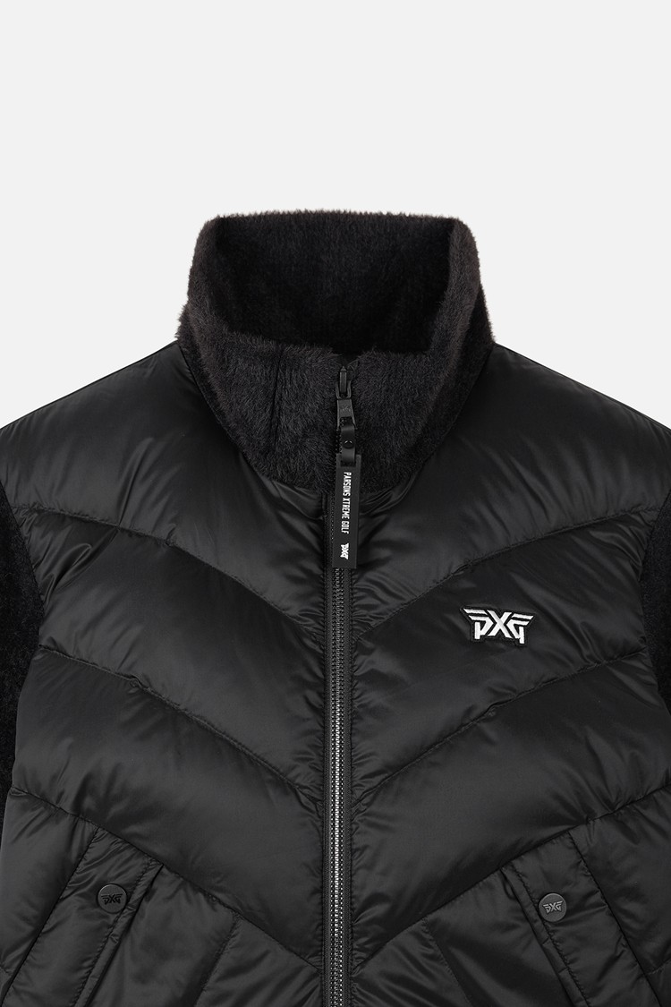 Áo khoác golf nữ dạng jumper phối chất liệu đen — ảnh 3