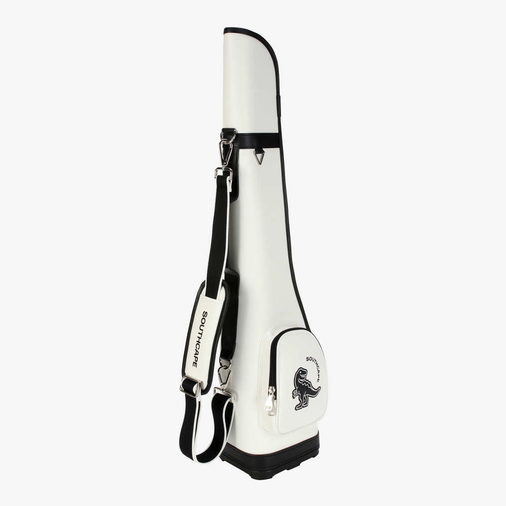 Túi gậy golf caddy bag dáng đứng màu trắng phối viền đen logo khủng long Southcape