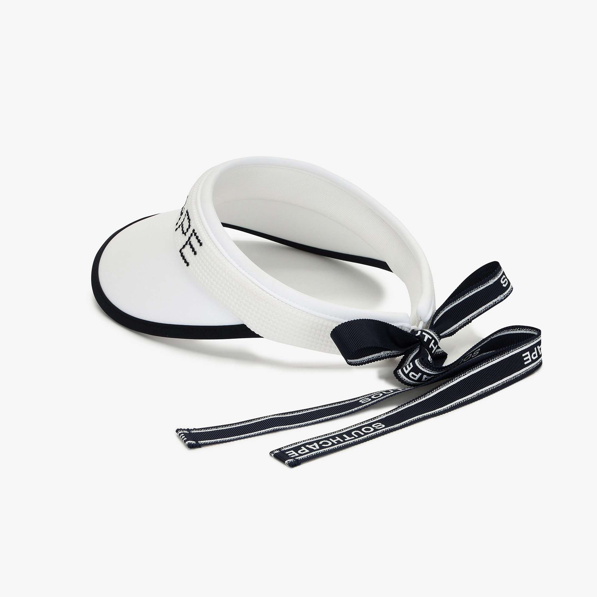 Mũ golf nữ dáng lưỡi trai viền đen màu trắng — ảnh 4
