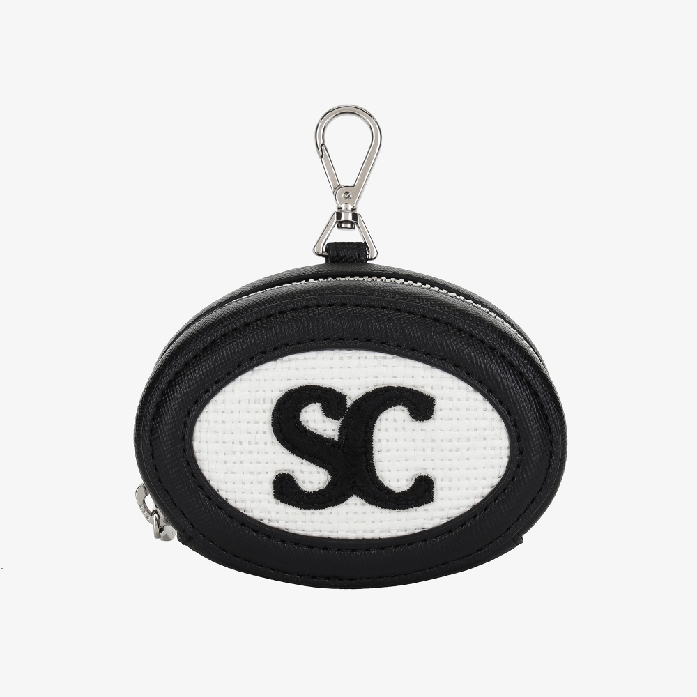 Túi golf nữ dáng nhỏ phối họa tiết chữ SC màu đen trắng — Southcape | Seoul Golf Fashion