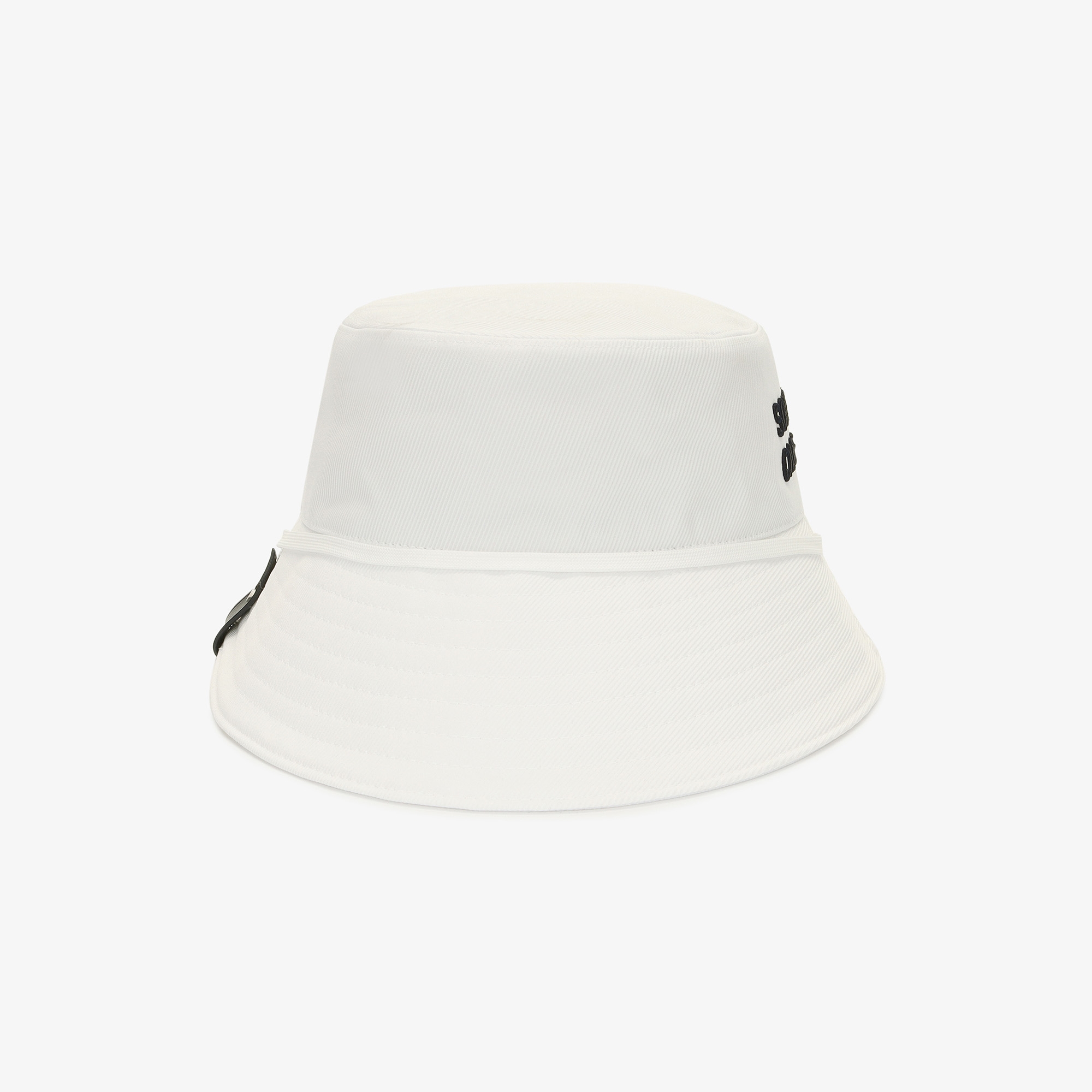 Mũ golf nữ dáng bucket màu trắng thêu chữ đen — ảnh 3