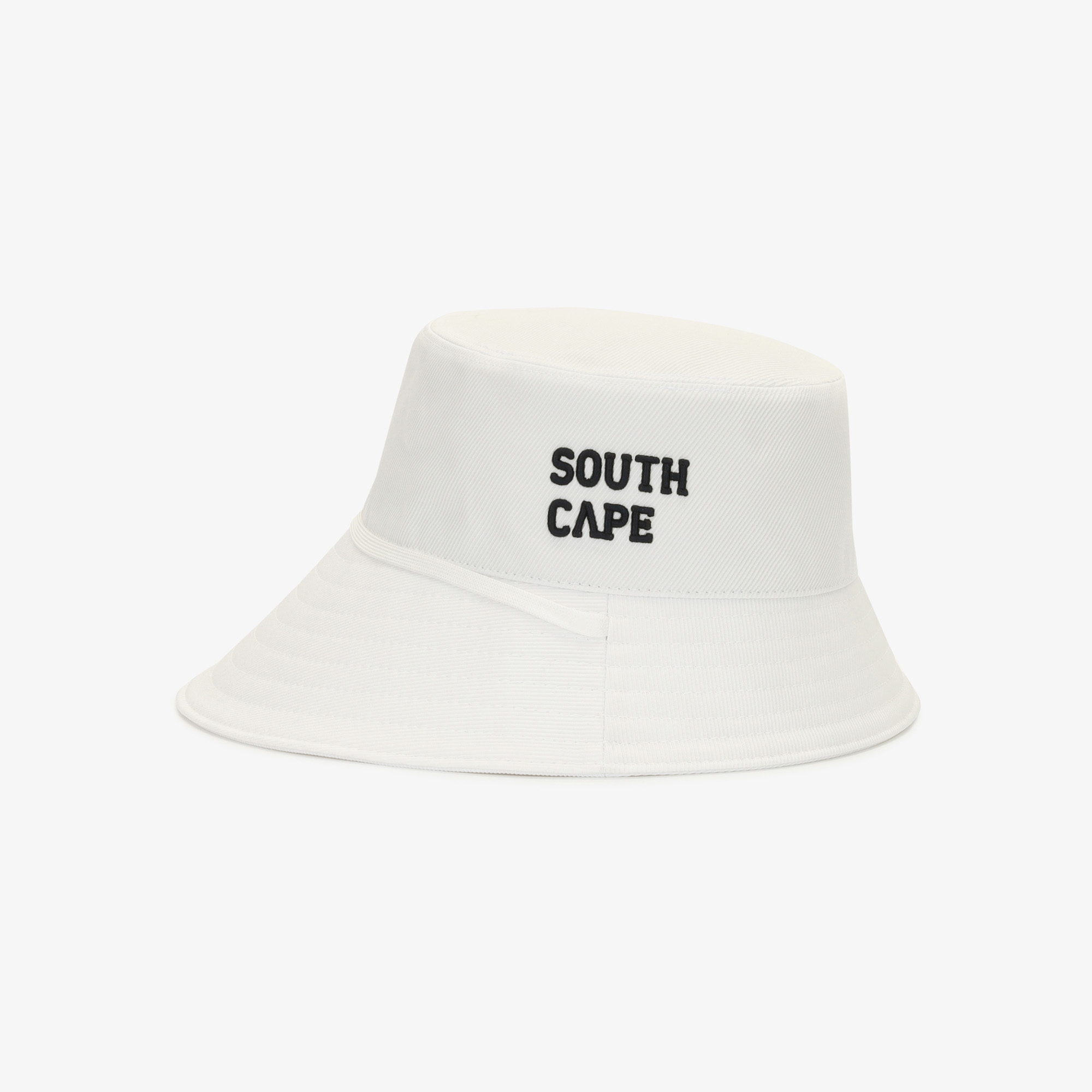 Mũ golf nữ dáng bucket màu trắng thêu chữ đen — ảnh 4