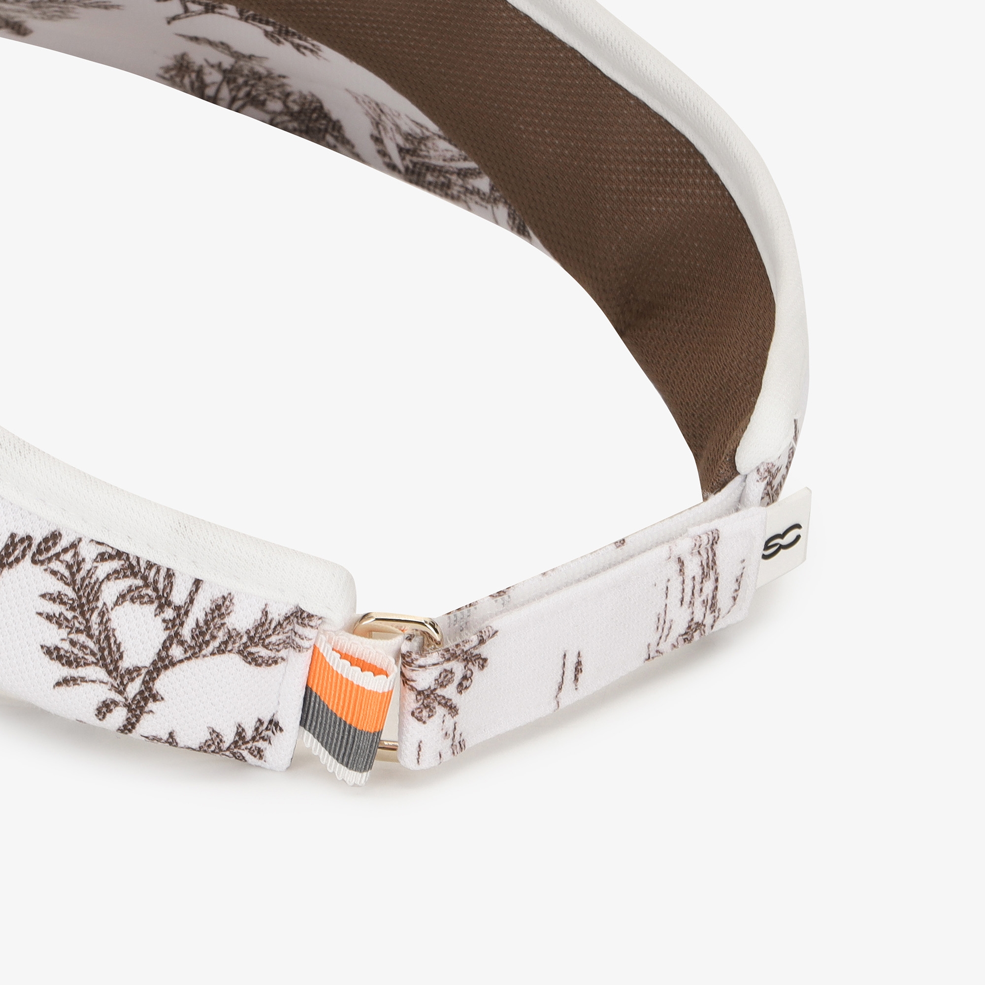 Mũ golf nữ kiểu visor họa tiết hoa màu nâu trắng — ảnh 6