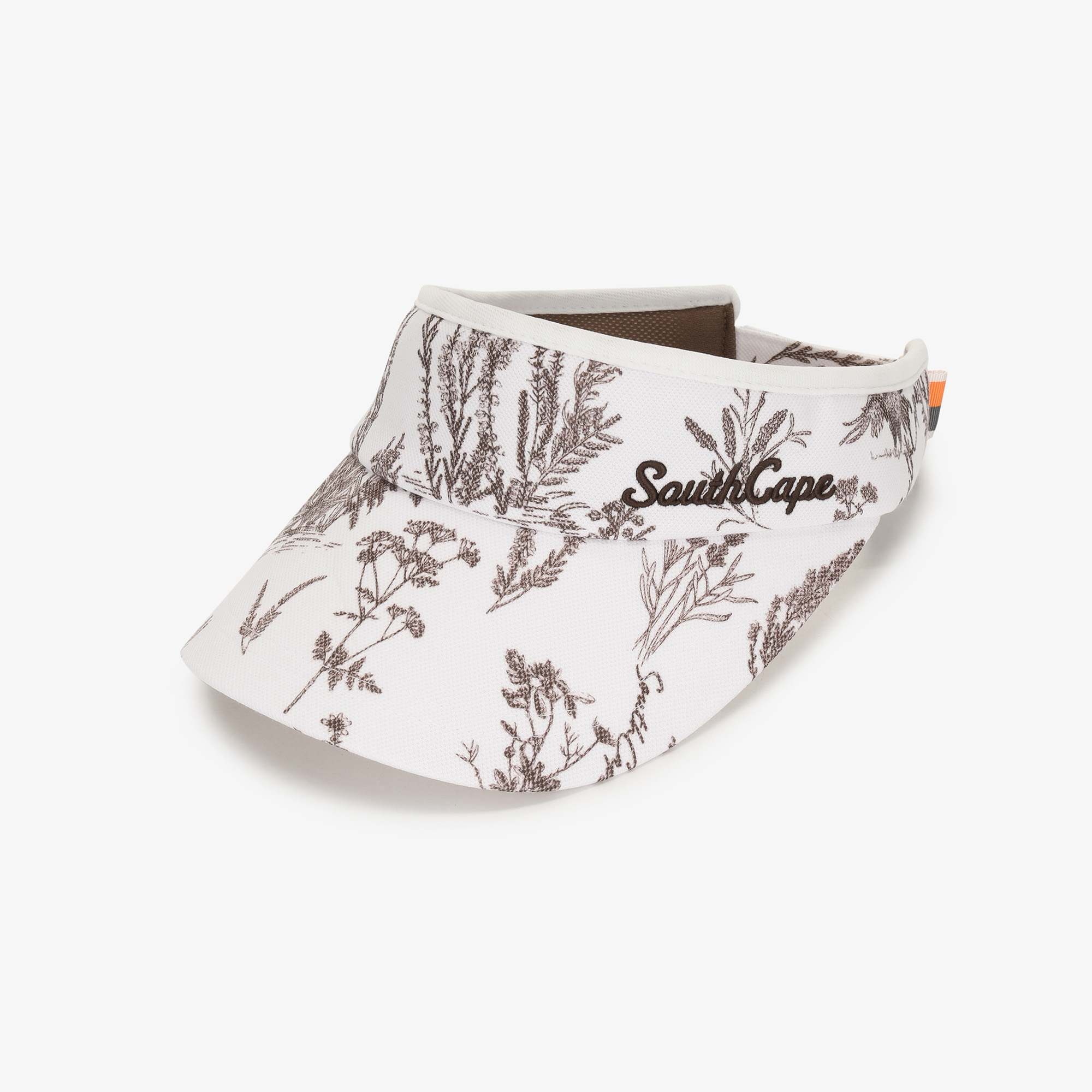 Mũ golf nữ kiểu visor họa tiết hoa màu nâu trắng — ảnh 3