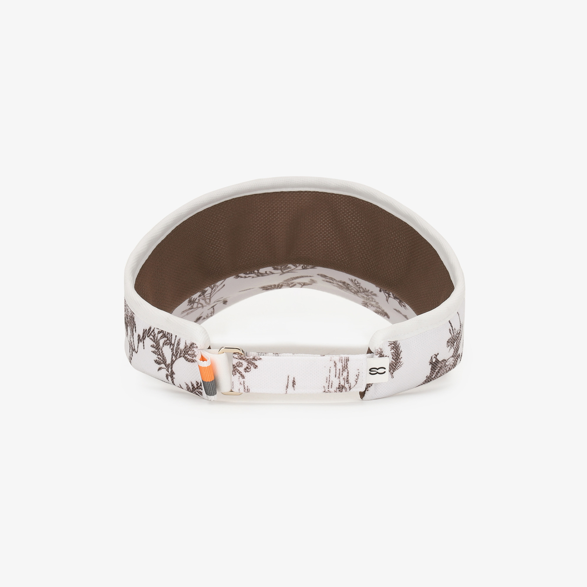 Mũ golf nữ kiểu visor họa tiết hoa màu nâu trắng — ảnh 5